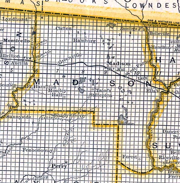 Map of Madison County, Florida, 1888