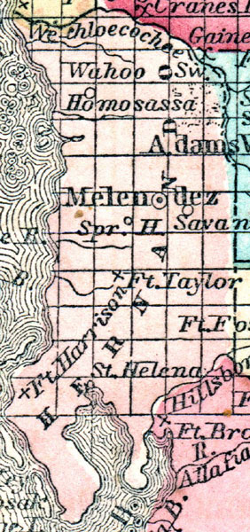 Map of Hernando County, Florida, 1857