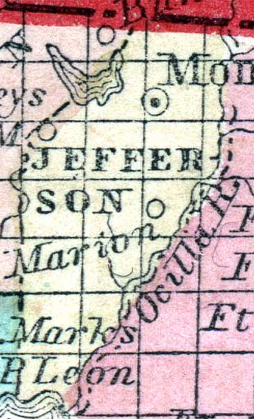 Map of Jefferson County, Florida, 1857