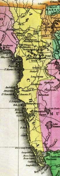 Map of Alachua County, Florida, circa 1825