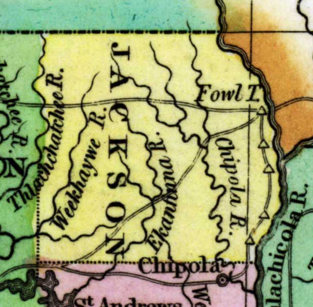 Map of Jackson County, Florida, circa 1825