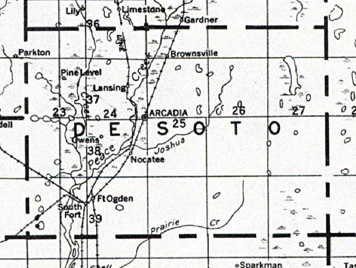Map of De Soto County, Florida, 1932