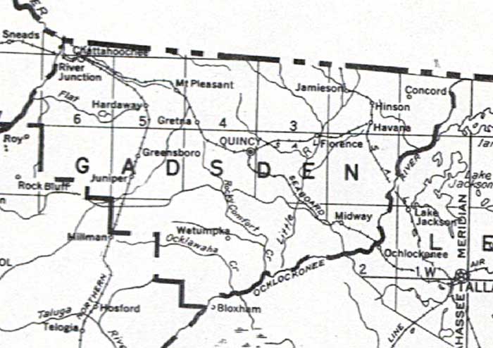 Map of Gadsden County, Florida, 1932