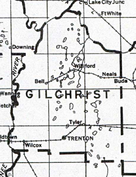 Map of Gilchrist County, Florida, 1932