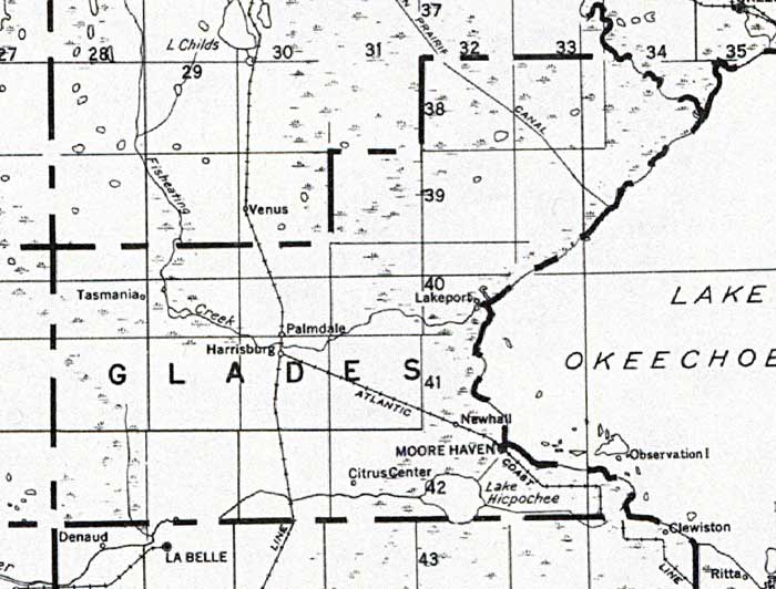Map of Glades County, Florida, 1932