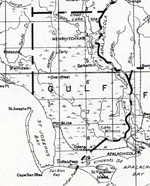 Map of Gulf County, Florida, 1932