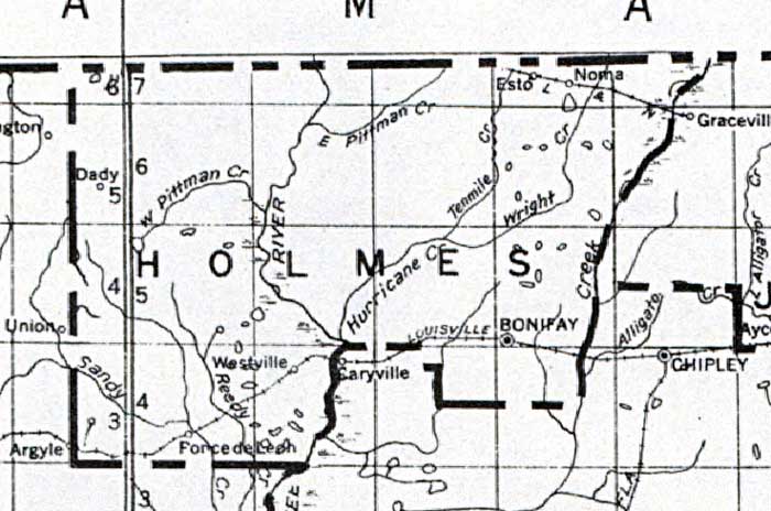 Map of Holmes County, Florida, 1932