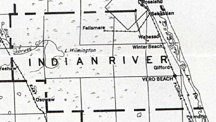 Map of Indian River County, Florida, 1932