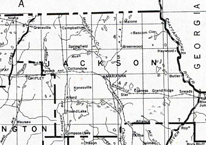 Map of Jackson County, Florida, 1932
