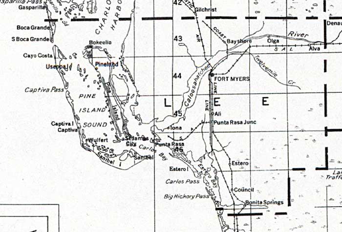 Map of Lee County, Florida, 1932