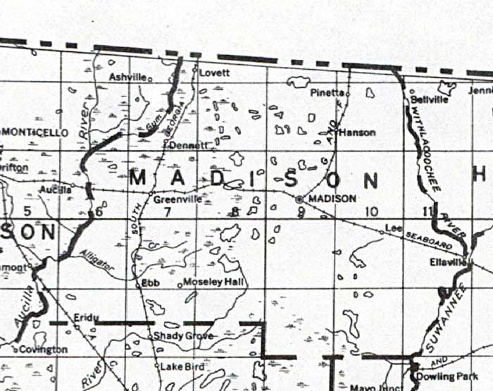 Map of Madison County, Florida, 1932