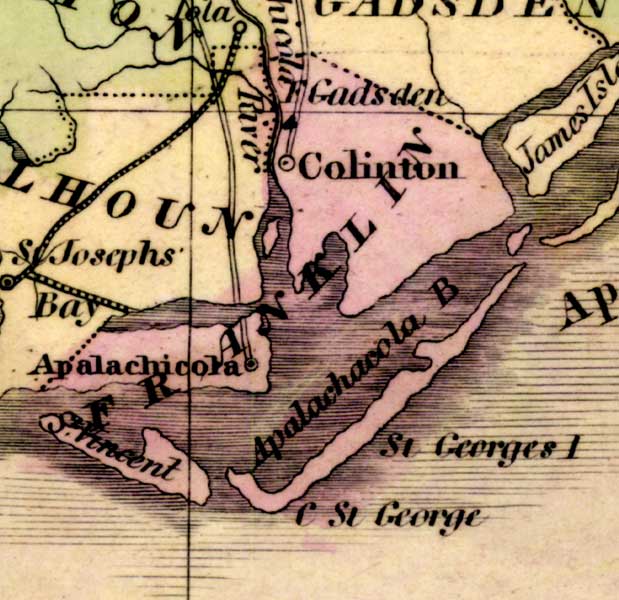 Map of Franklin County, Florida, 1842