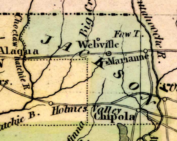 Map of Jackson County, Florida, 1842