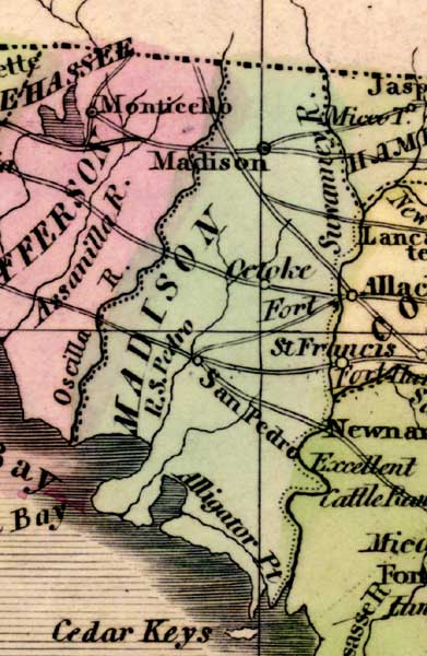 Map of Madison County, Florida, 1842