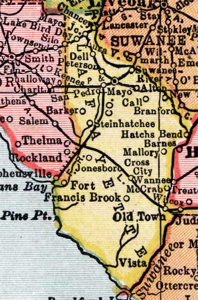 Map of Lafayette County, Florida, 1910