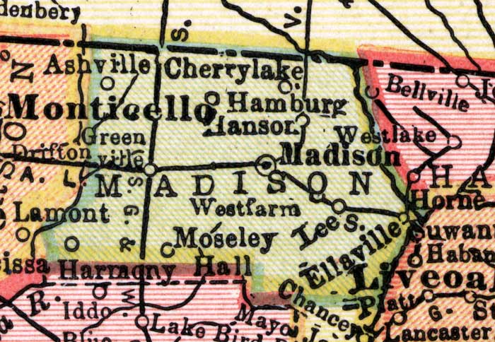 Map of Madison County, Florida, 1910
