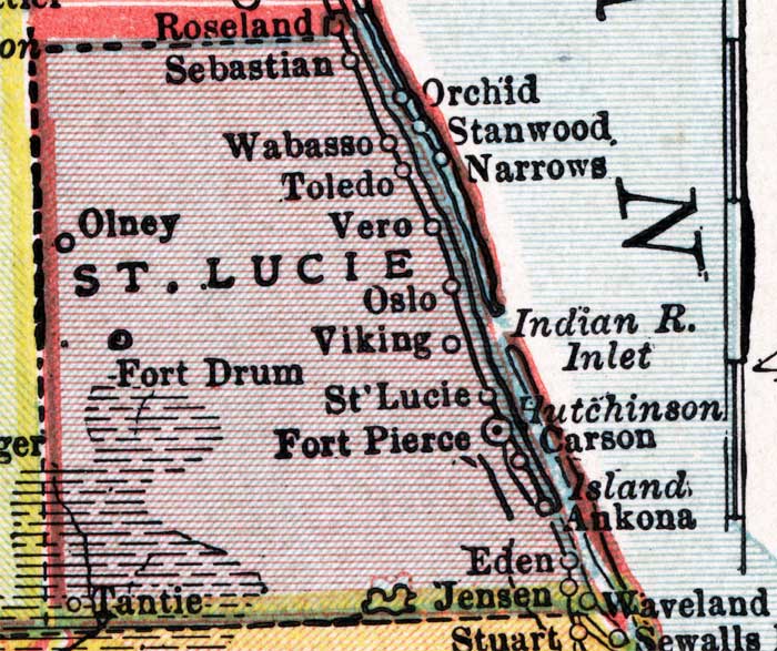 Map of St. Lucie County, Florida, 1910