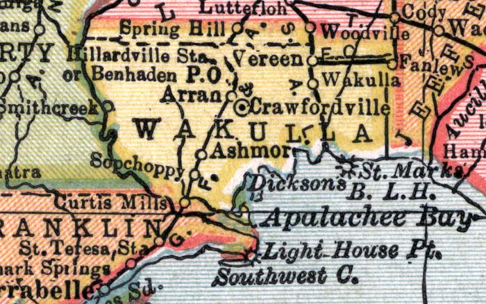Map of Wakulla County, Florida, 1910