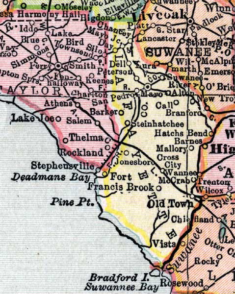 Map of Lafayette County, Florida, 1916