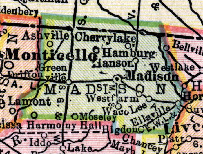 Map of Madison County, Florida, 1916