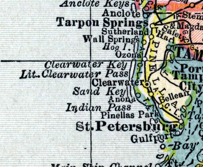 Map of Pinellas County, Florida, 1916