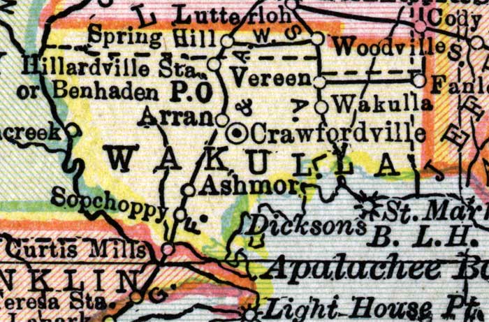 Map of Wakulla County, Florida, 1916