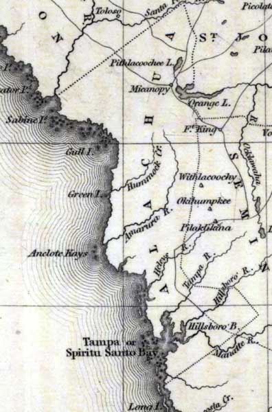 Map of Alachua County, Florida, 1832