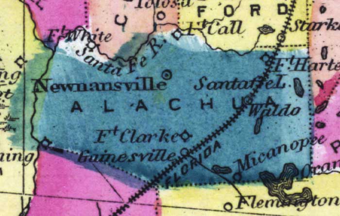 Map of Alachua County, Florida, 1873