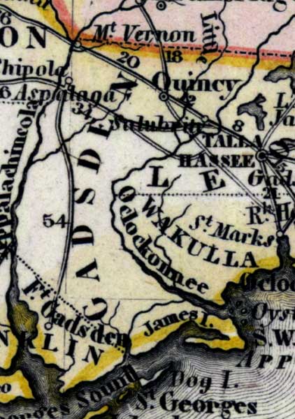 Map of Gadsden County, Florida, 1850