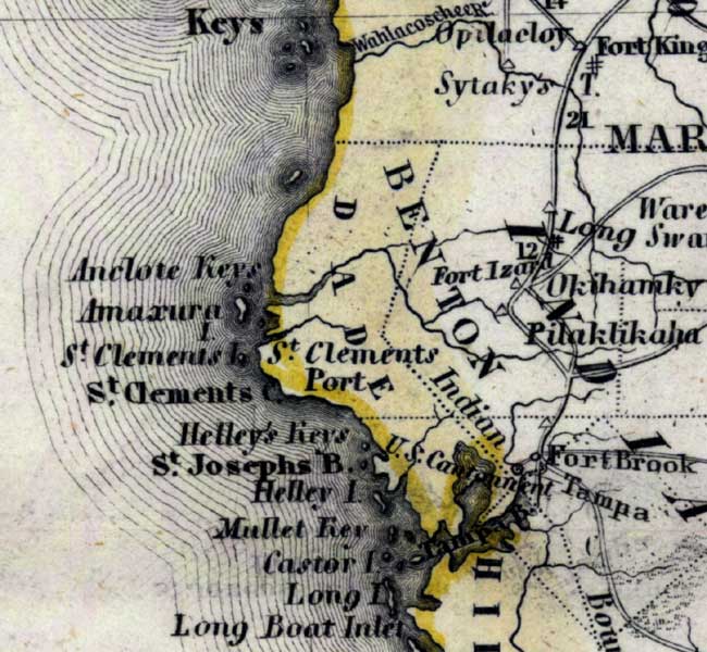 Map of Hernando County, Florida, 1850