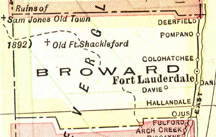 Map of Broward County, Florida, 1916