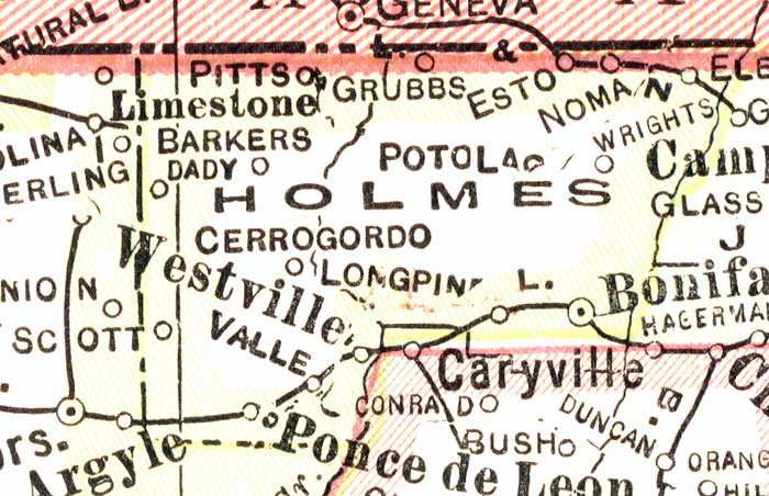 Map of Holmes County, Florida, 1916