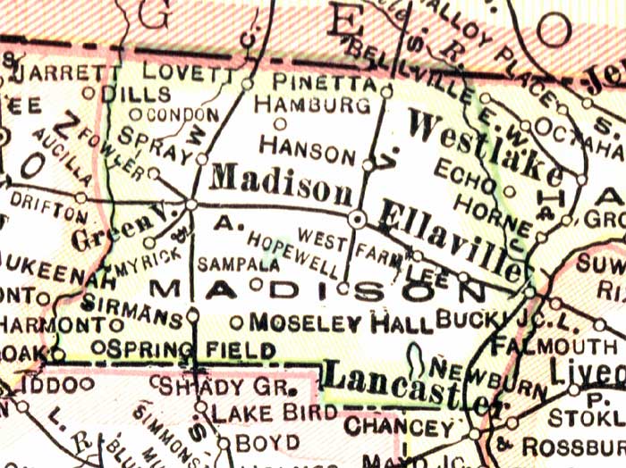 Map of Madison County, Florida, 1916