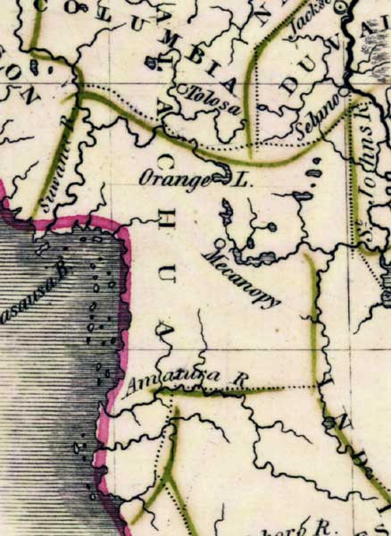 Map of Alachua County, Florida, 1835