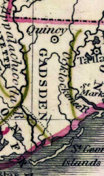 Map of Gadsden County, Florida, 1835