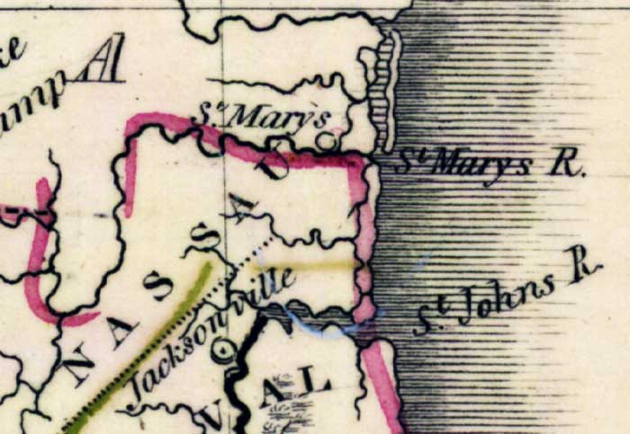 Map of Nassau County, Florida, 1835