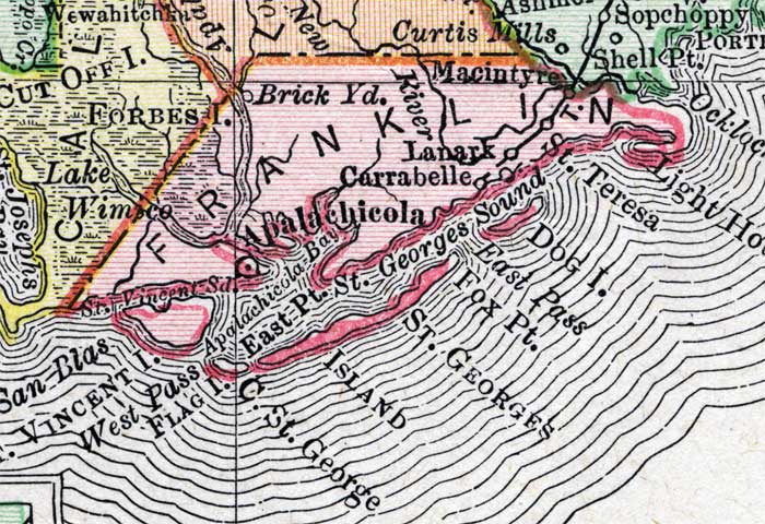 Map of Franklin County, Florida, 1900