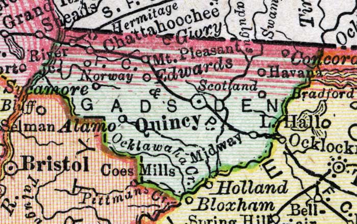 Map of Gadsden County, Florida, 1900