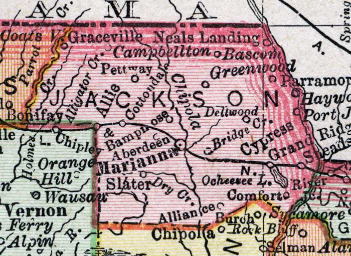 Map of Jackson County, Florida, 1900