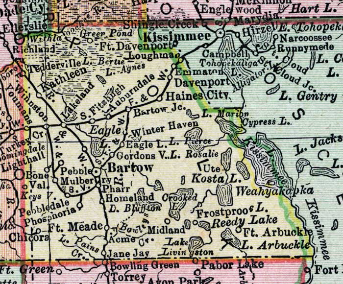 Map of Polk County, Florida, 1900