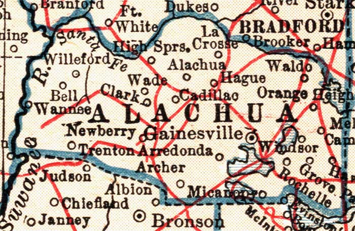 Map of Alachua County, Florida, 1921