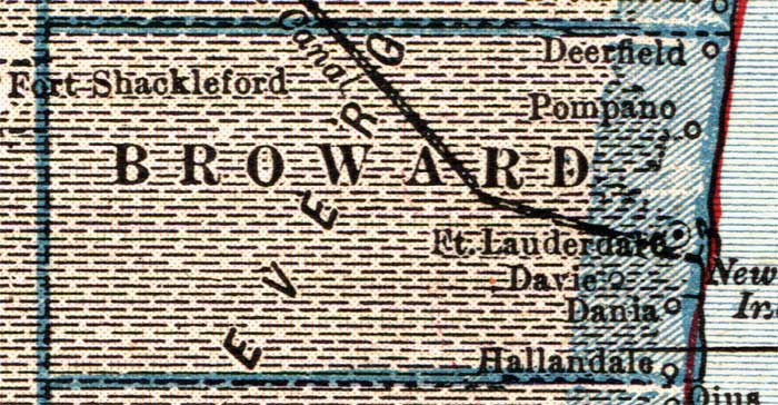 Map of Broward County, Florida, 1921