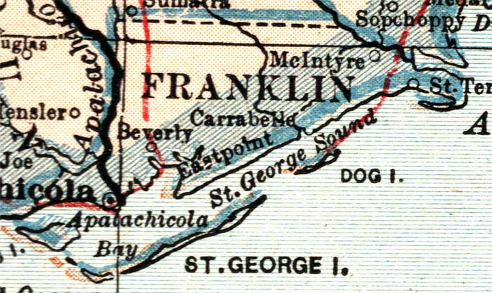 Map of Franklin County, Florida, 1921