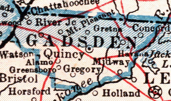 Map of Gadsden County, Florida, 1921
