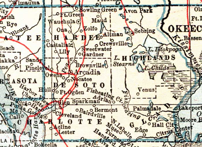 Map of Hardee County, Florida, 1921