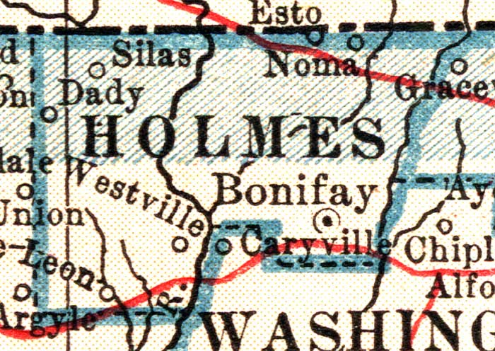 Map of Holmes County, Florida, 1921