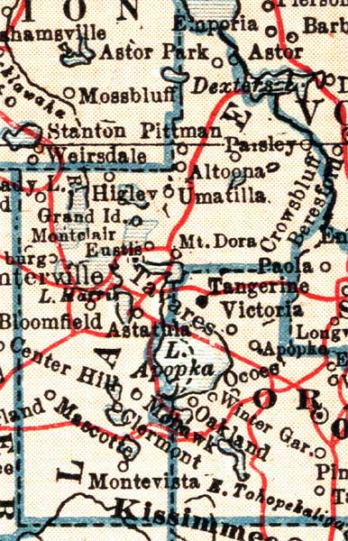 Map of Lake County, Florida, 1921