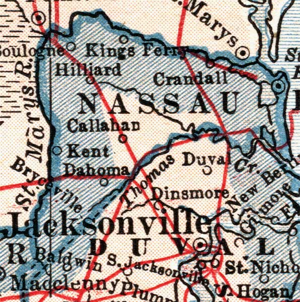 Map of Nassau County, Florida, 1921