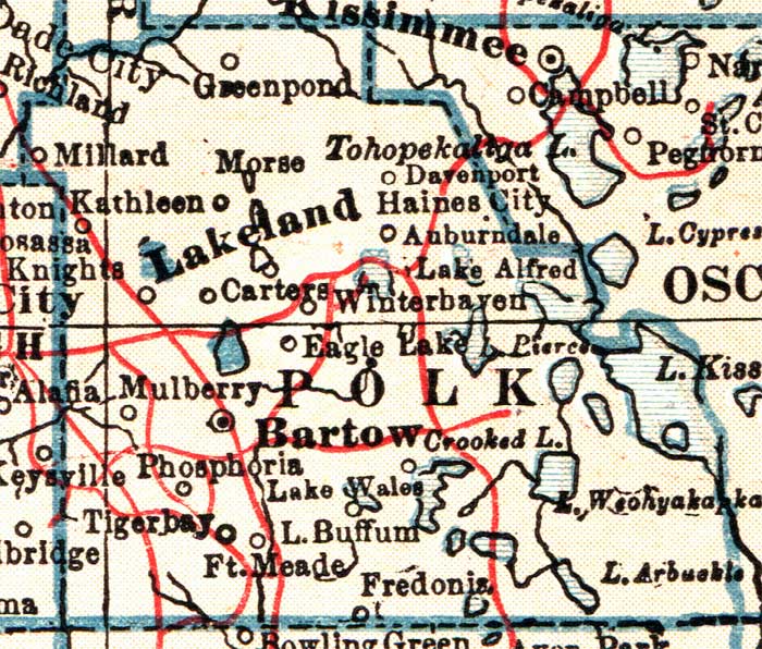 Map of Polk County, Florida, 1921