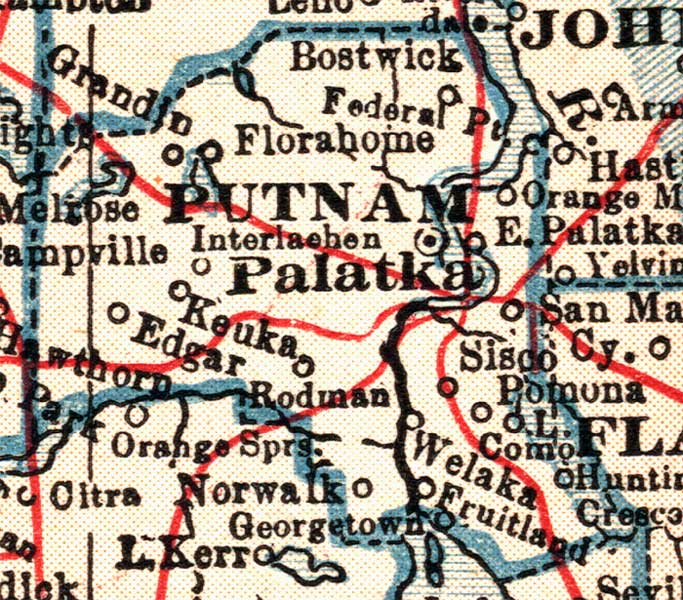 Map of Putnam County, Florida, 1921